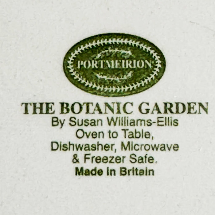 Backstamp on Portmeirion 'The Botanic Garden' peony baking dish