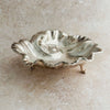 Silver ruffled bowl three-quarter view