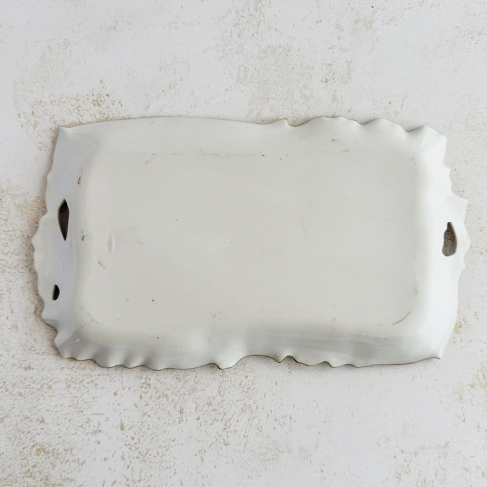 Back view of rose foral tray