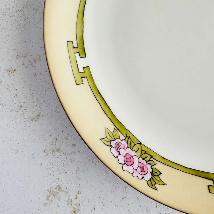 Close-up of floral hand-painted detail