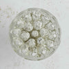 Top down view of underside of 19-hold glass frog on a light background