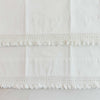 Unfolded pillowcases showing crochet lace edgings