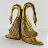 Angled profile of swan bookends
