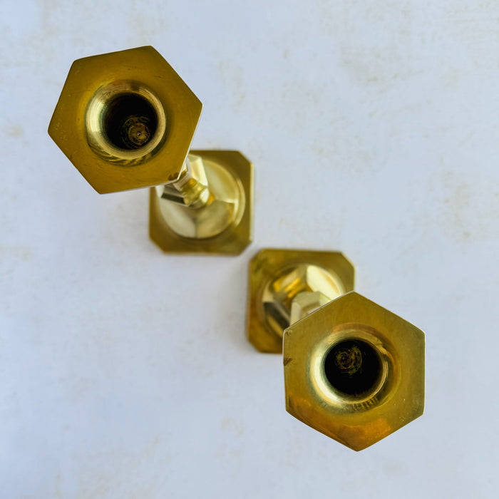 Top down view of candle holders