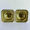Bottom view of candle holders showing '4607' maker's marks