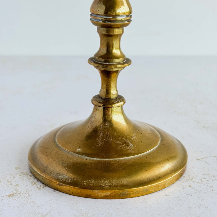 Close-up of patina on candelabra stem 