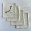 Folded overlapping cocktail napkins
