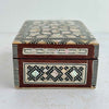 End side of inlaid wood box