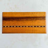 Top down view of inlaid wood box