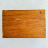 Underside of vintage floral wood keepsake box showing decorator's name and year