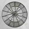 Underside of wire and twig basket showing wired construction