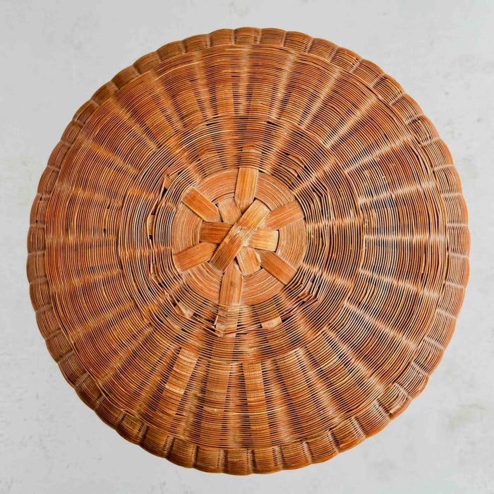 Top down view of basket with lid on