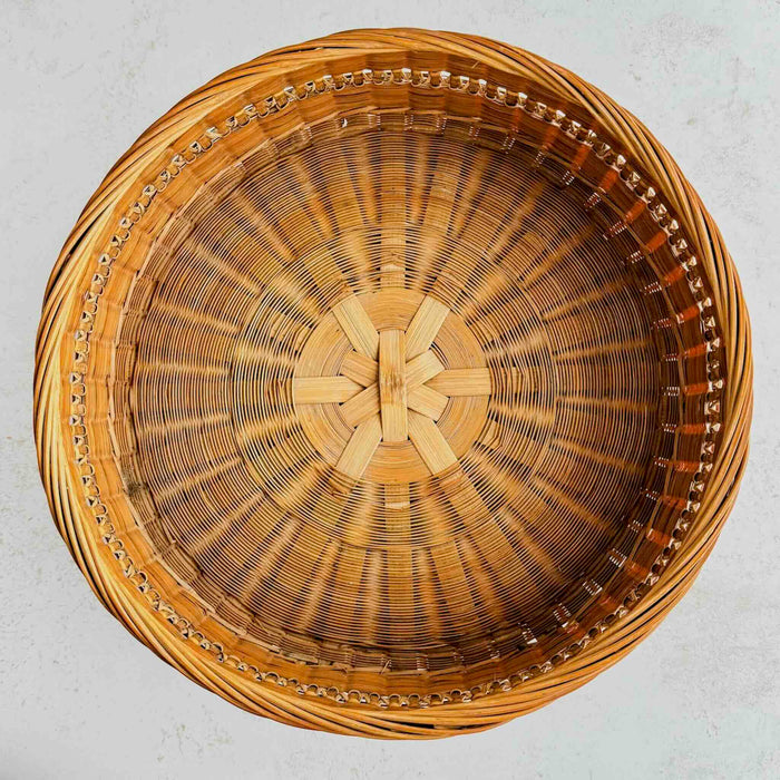 Top down view of inside of basket