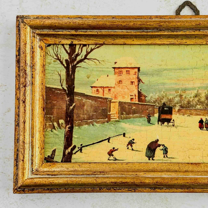 Left half of framed Italian winter scene