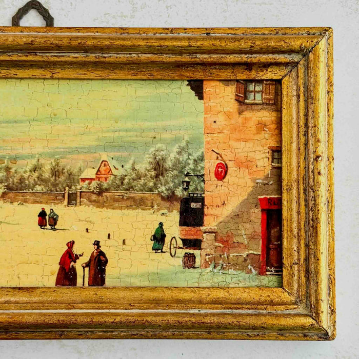 Right half of framed Italian winter scene