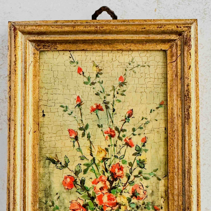 Top half of framed Italian floral still-life