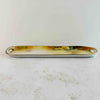 Side view of antique yellow rose tray