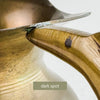 Close-up of brass pitcher handle showing dark spot 