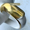 Vintage Gibsons Staffordshire England teapot handle, close-up showing wear to the gold gilt finish.