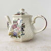 Three-quarter view of Sadler Windsor floral basket weave teapot