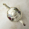 Top down view of Sadler Windsor floral basket weave teapot