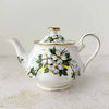 Front view of Royal Albert White Dogwood teapot