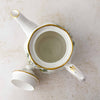 Top down view showing interior of Royal Albert White Dogwood teapot