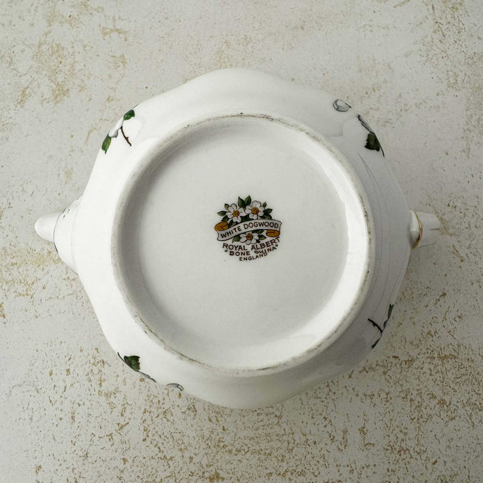 Bottom view of Royal Albert White Dogwood teapot