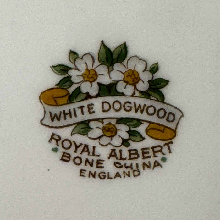 Backstamp of Royal Albert White Dogwood teapot
