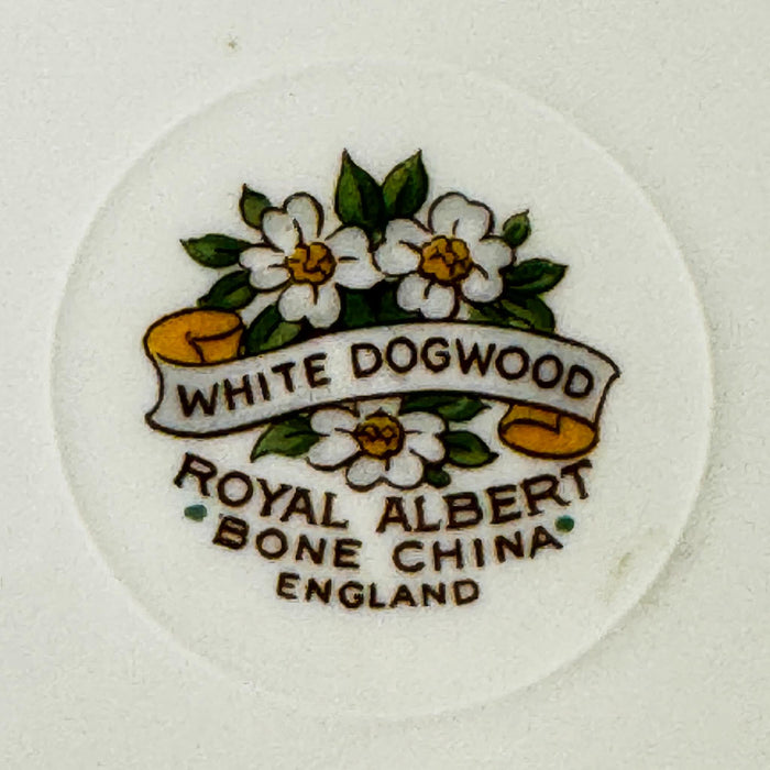 Backstamp on Royal Albert White Dogwood saucer