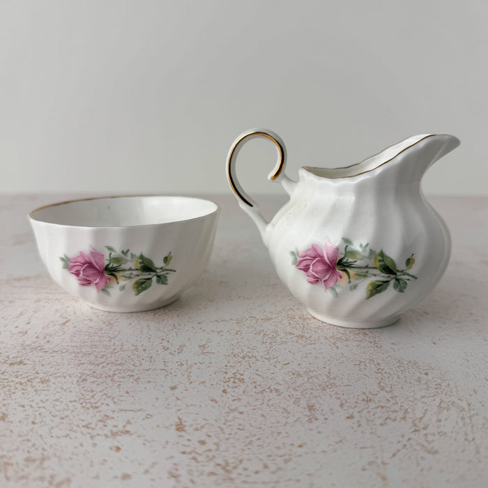 Back view of Royal Patrician sugar bowl and creamer