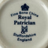 Backstamp on base of Royal Patrician fine bone china reading "Fine Bone China, Royal Patrician, hd&s, Staffordshire England" with crown mark