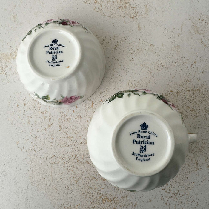 Bottom view of Royal Patrician sugar bowl and creamer