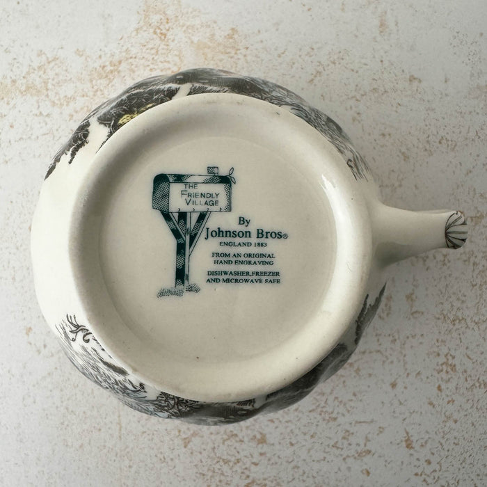 Bottom view of Johnson Bros Friendly Village creamer