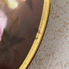 Close-up of irregular gold application to gold edge on Imperial Austria porcelain rose plate