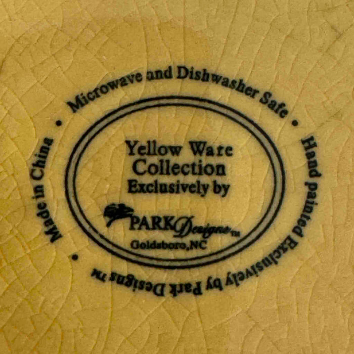 Backstamp on Park Designs yellowware canister