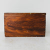 Front view of antique primitive storage box with faux grain paint finish