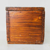 Opposite end view of antique primitive storage box with faux grain paint finish