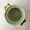Top down view of Jean Pouyat Limoges violets sugar bowl opening and interior
