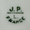 Close-up  of Jean Pouyat Limoges violets backstamp