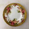 Top down view of Royal Chelsea Golden Roses side plate