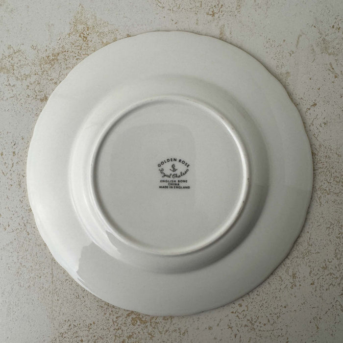 Bottom view of Royal Chelsea Golden Roses side plate