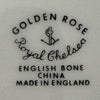 Backstamp on Royal Chelsea Golden Roses side plate