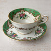 Angled view of Tuscan Blenheim teacup and saucer showing interior teacup decoration 