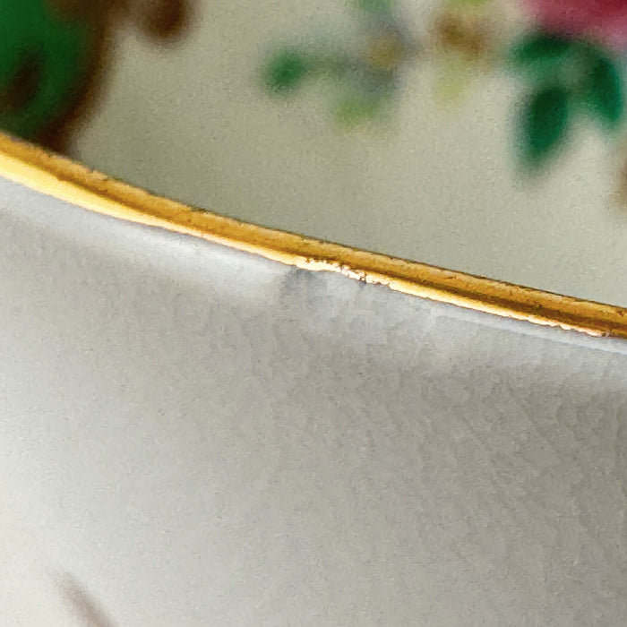 Close-up of rim chip on front edge of Tuscan Blenheim teacup
