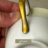 Close-up of first Noritake Marlene Green teacup handle showing light wear to gold trim consistent with vintage age and use
