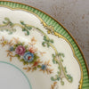 Detail view of vintage Noritake Marlene Green porcelain bowl showing excellent condition and intact gold edging