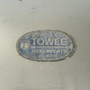 Towle sticker and marks on vintage silverplate oval bread tray with scalloped rim