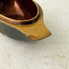 Close-up of chipped tail on male Japanese mandarin duck incense box