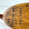Close-up of the underside showing the wood-burned personal dedication, “To Melissa and Jim, Our love.”